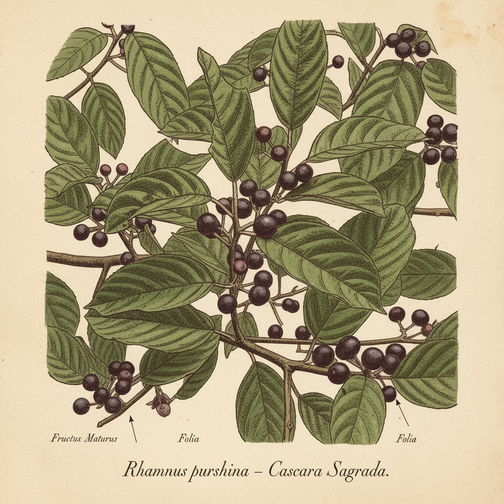 Cascara Sagrada Botanical Illustration