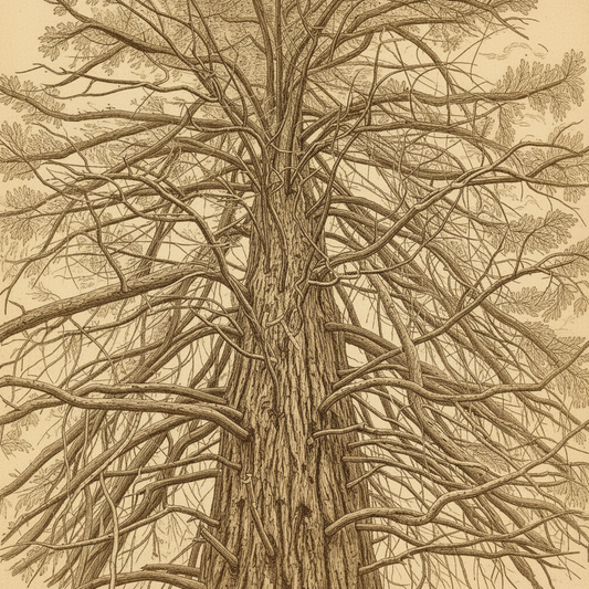 Cedar Tree Engraving - Less Sepia