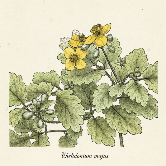 Celandine Botanical Engraving with Latin Name