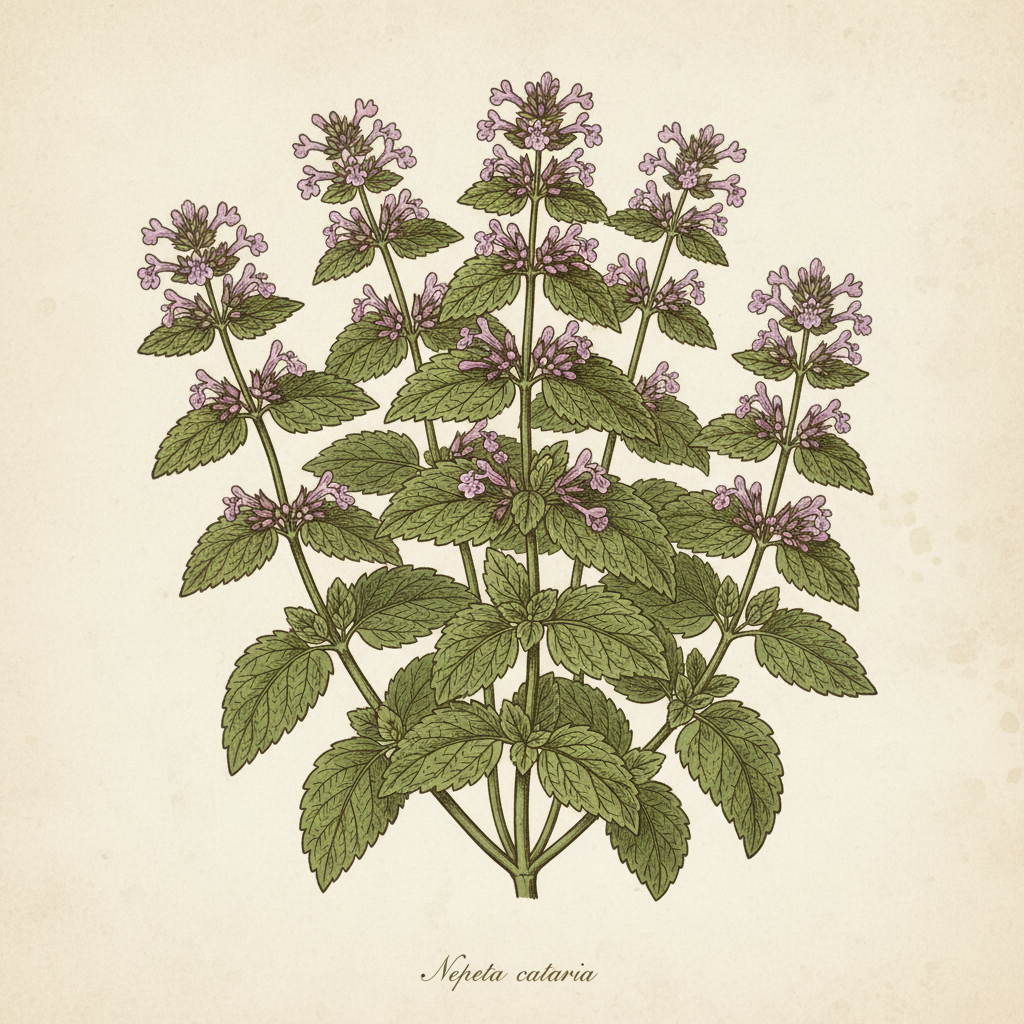 Catnip botanical illustration