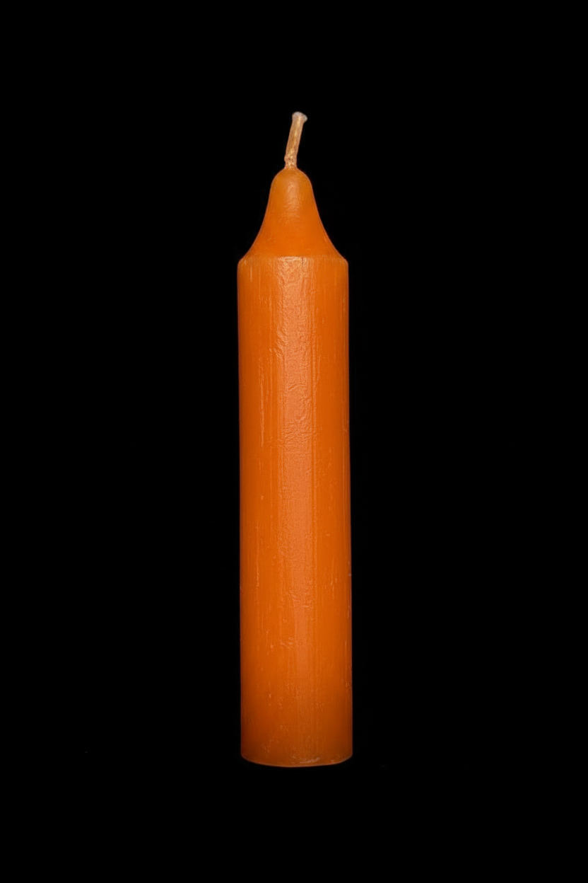 Orange coach candle on a black background