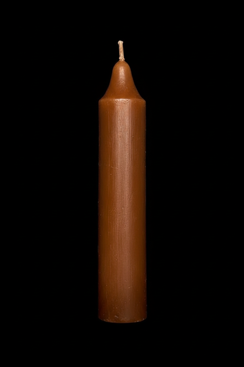 Brown coach candle on a black background