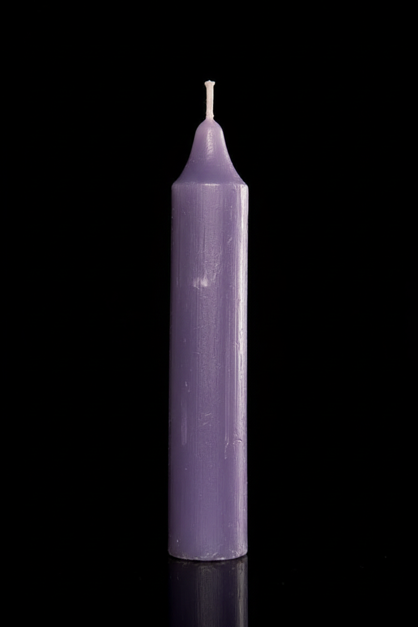 Purple coach candle on a black background