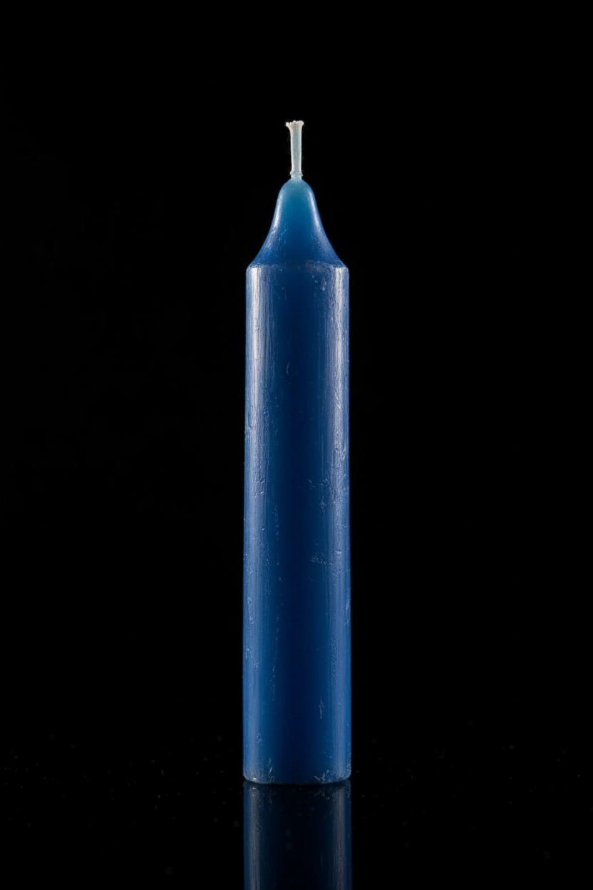 Blue coach candle on a black background