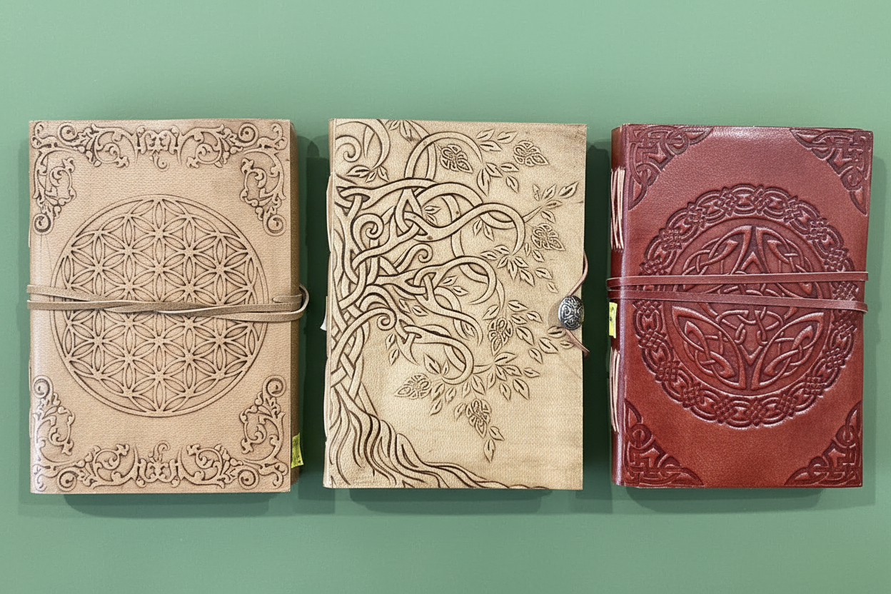 Leather Journals – Green Shelf & Background