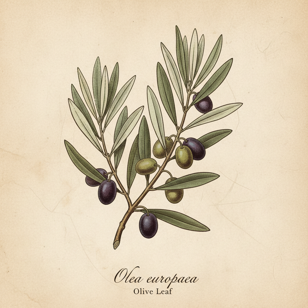 Olive Leaf Botanical Illustration
