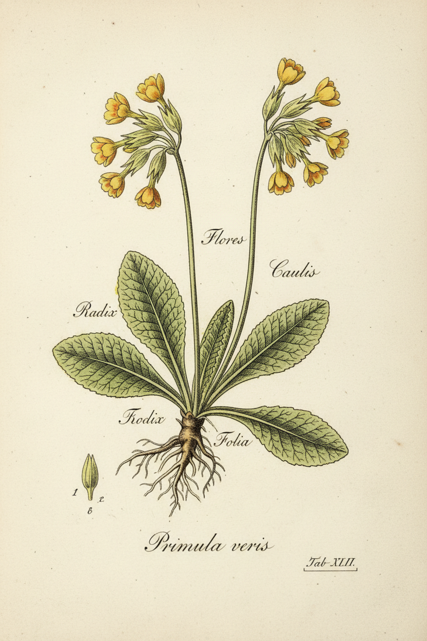 Primrose Cowslip Botanical Illustration