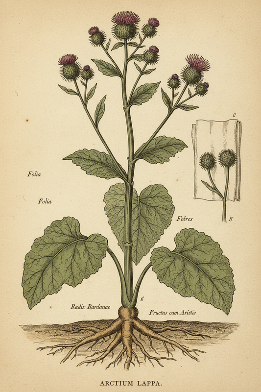 Vintage Botanical Illustration of Burdock