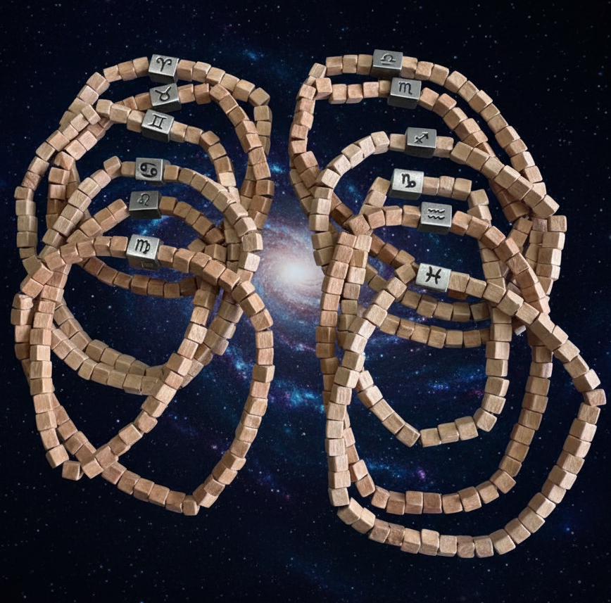 Zodiac Wooden Bead Bracelet